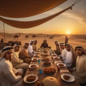 Iftar buffet at a Dubai Desert Safari