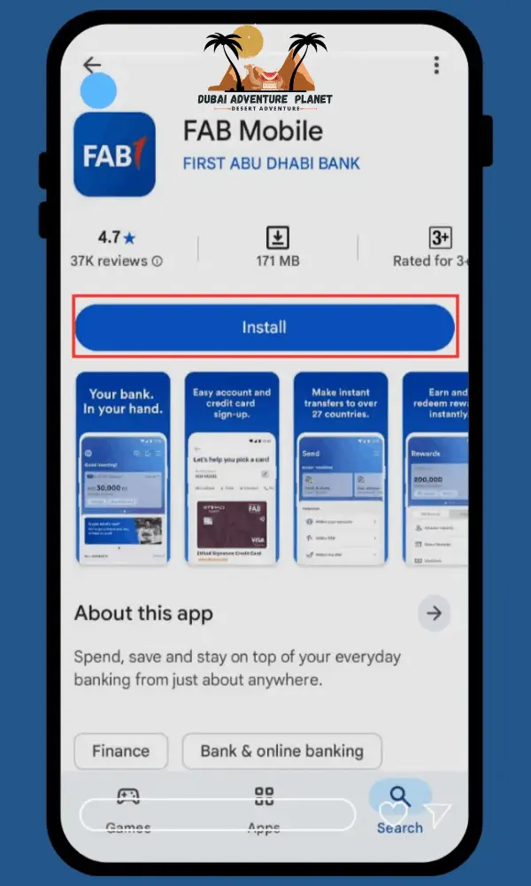 fab balance check through mobile app
